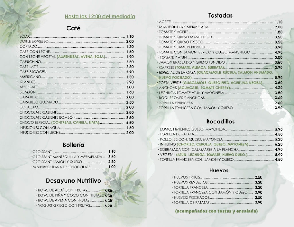 Olivo y Laurel Restaurant — Carta