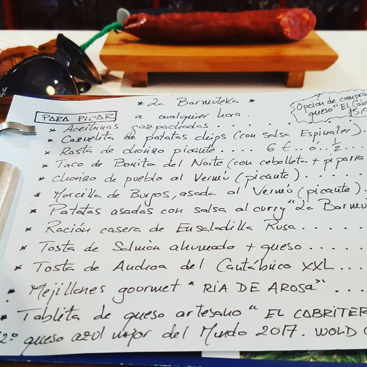 LA BARMUTEKA. Vermu, vinos y tapas gourmet — Carta