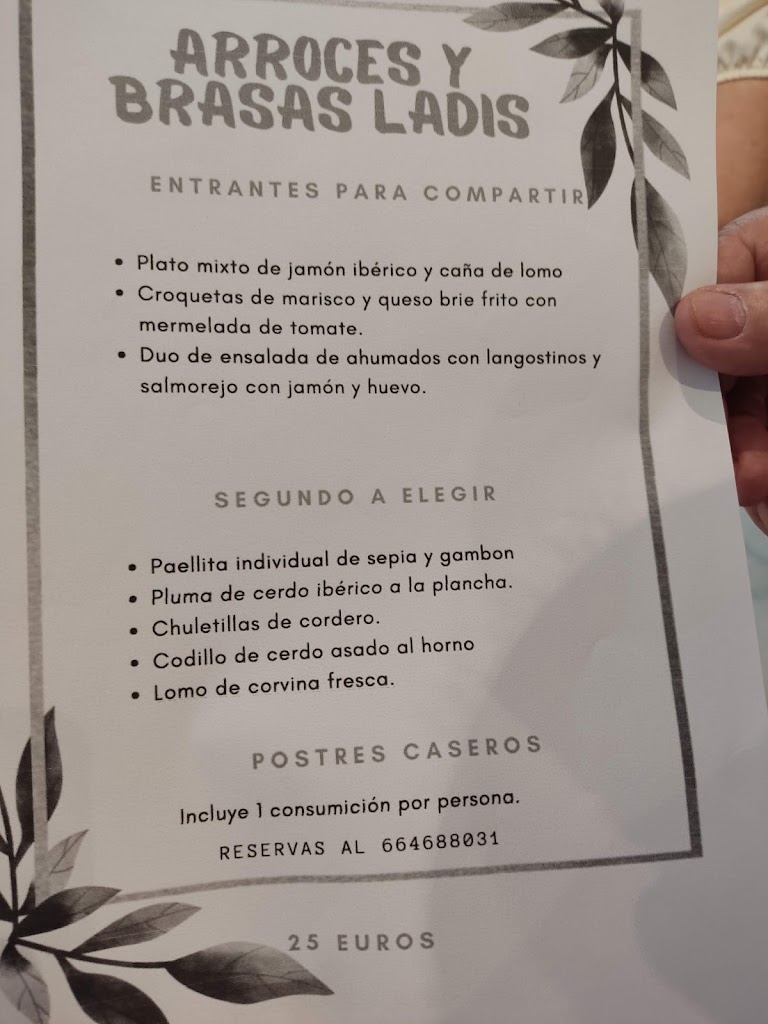 Asador Ladis — Carta