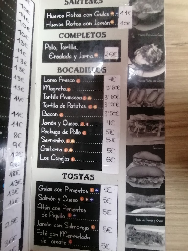 Bar Los Conejos — Carta