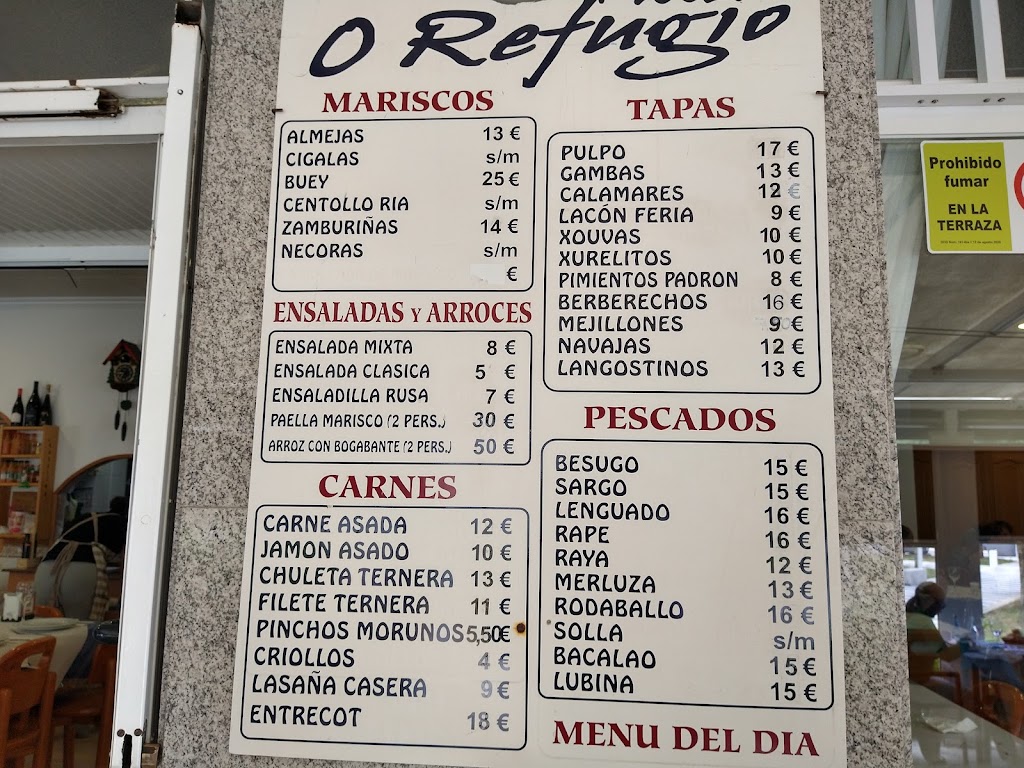 Restaurante O REFUGIO — Carta