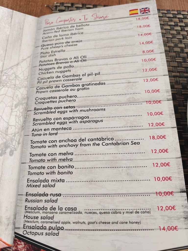 Casa Andres — Carta