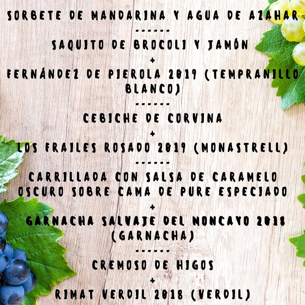 Bar restaurante El Nou Wizard — Carta