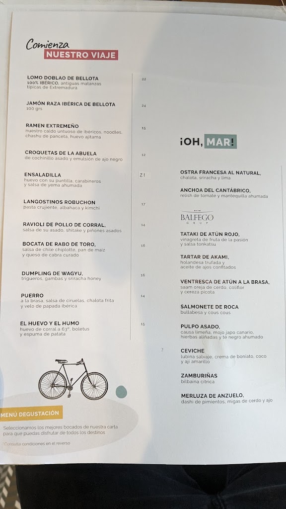 Restaurante Parada de la Reina — Carta