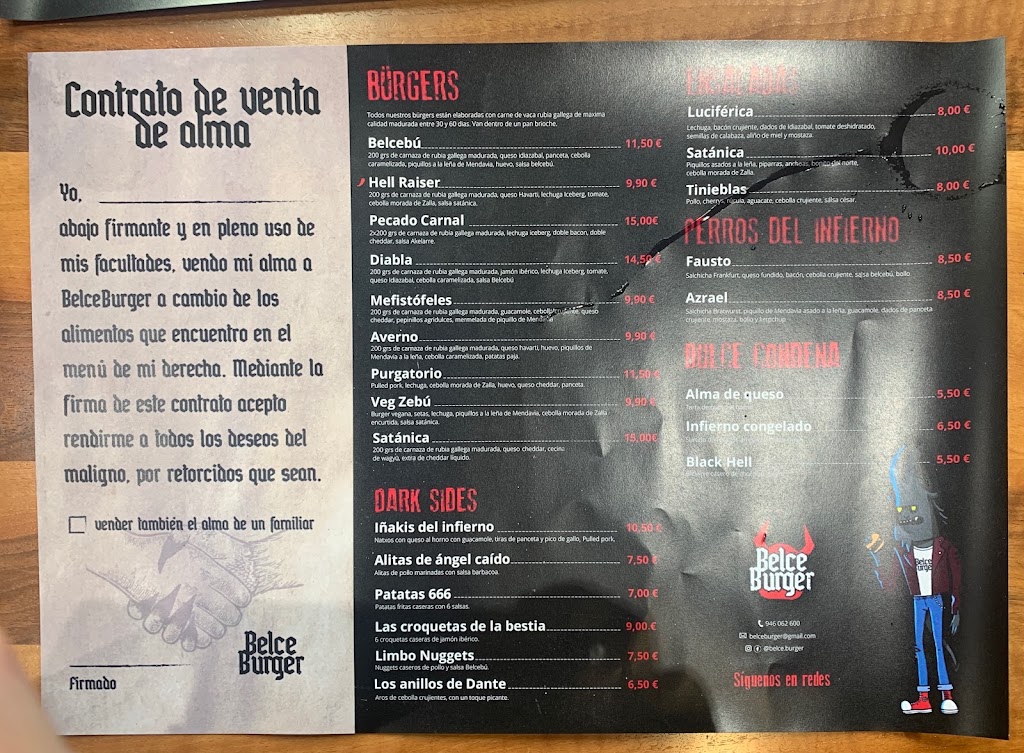 Hamburgueseria Belceburger. Raciones, ensaladas y perritos — Carta
