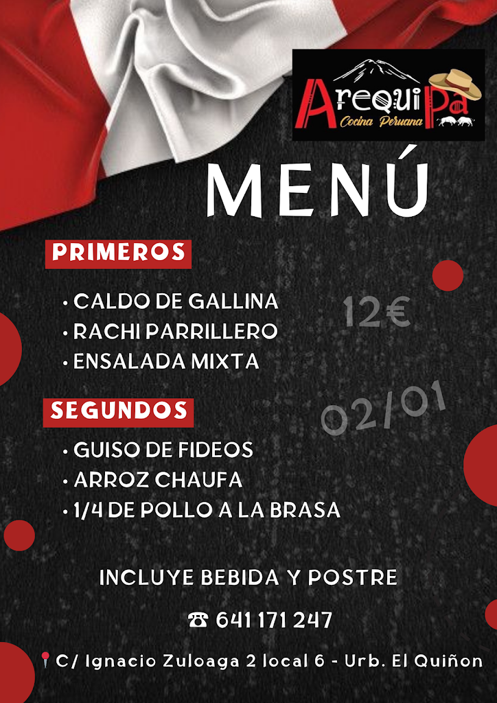 Arequipa Comida Peruana — Carta
