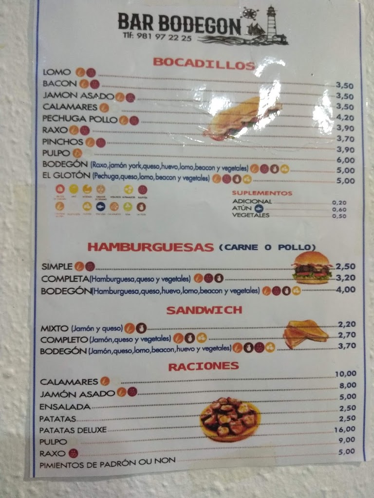 Bar O Bodegon — Carta