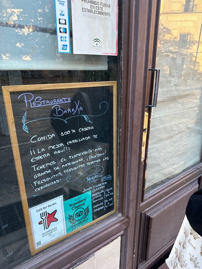 Baraka Restaurante — Carta