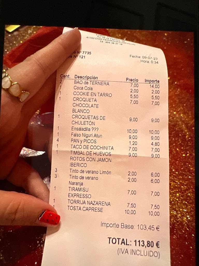 Restaurante Cinema — Carta
