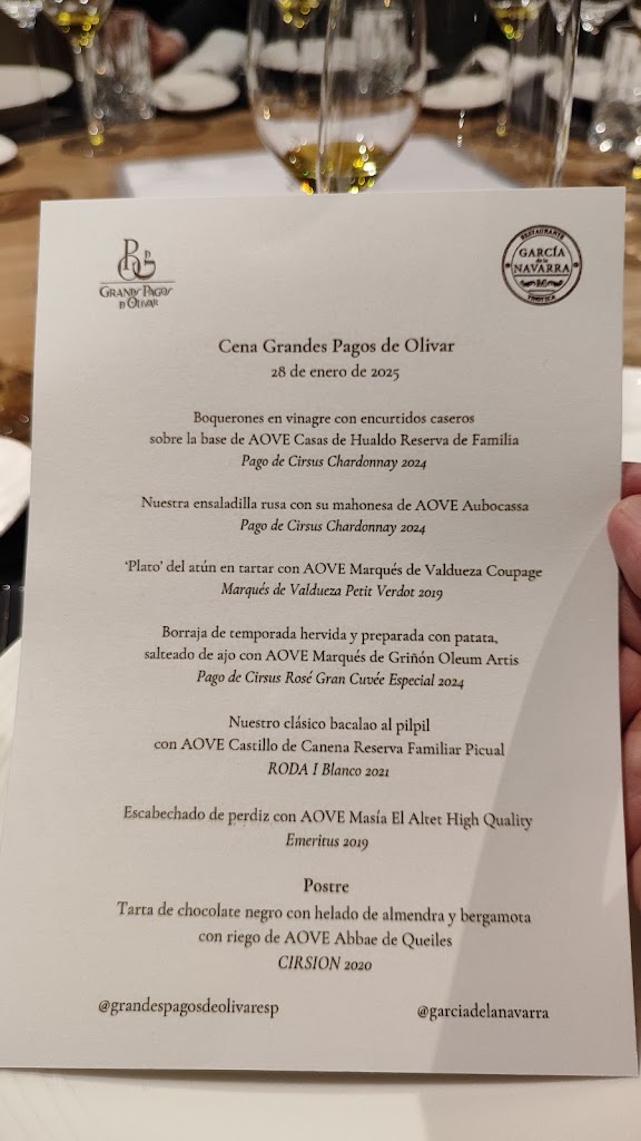 Restaurante Vinoteca Garcia de la Navarra — Carta
