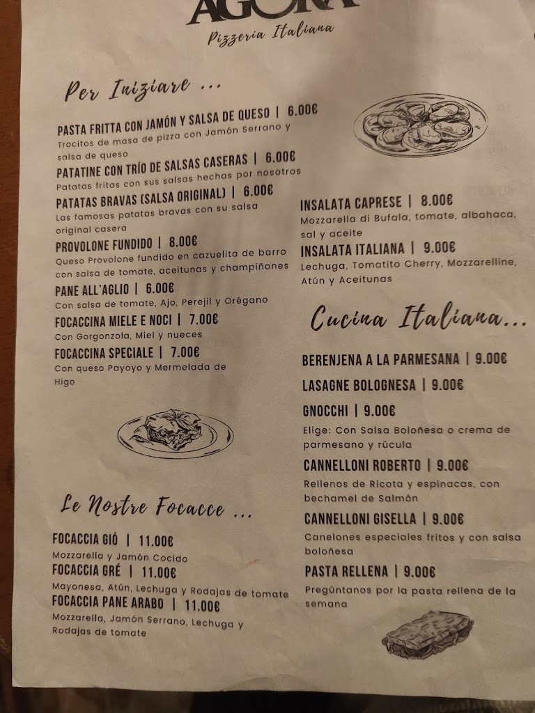 Pizzeria Agora Arcos — Carta