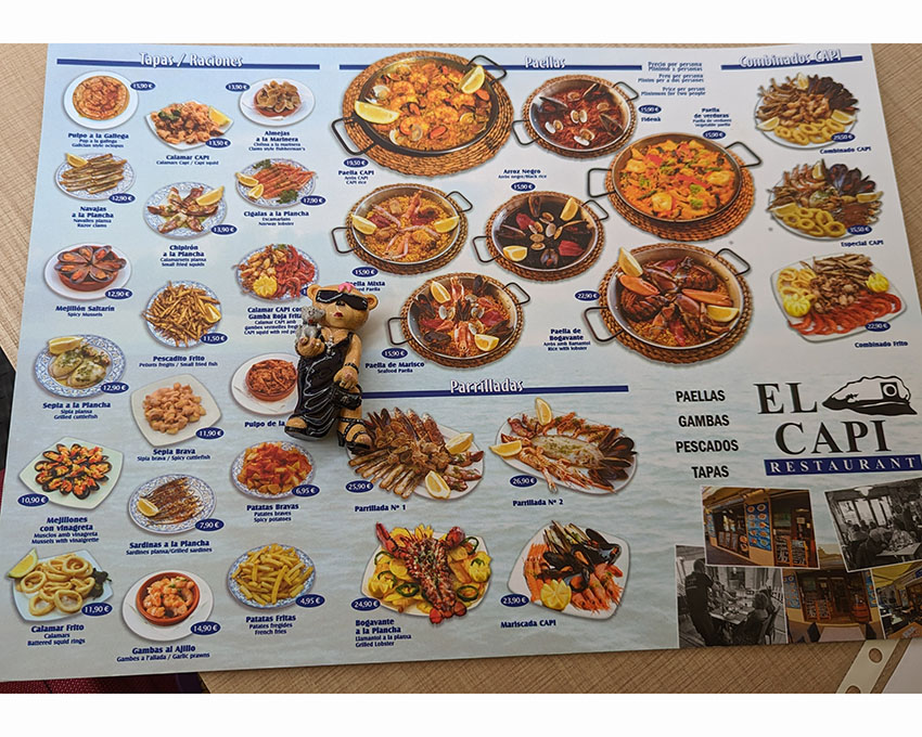 Restaurant Bar El Capi — Carta