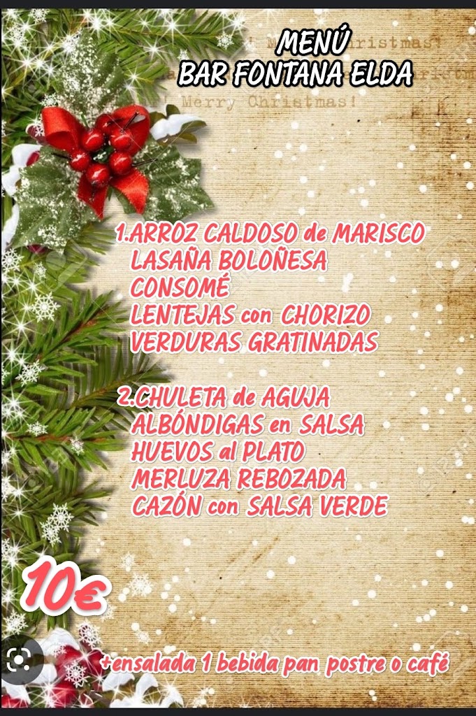 Bar Cafeteria Fontana — Carta