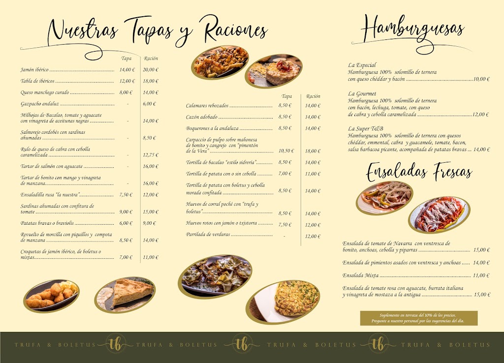 Restaurante Trufa y Boletus — Carta