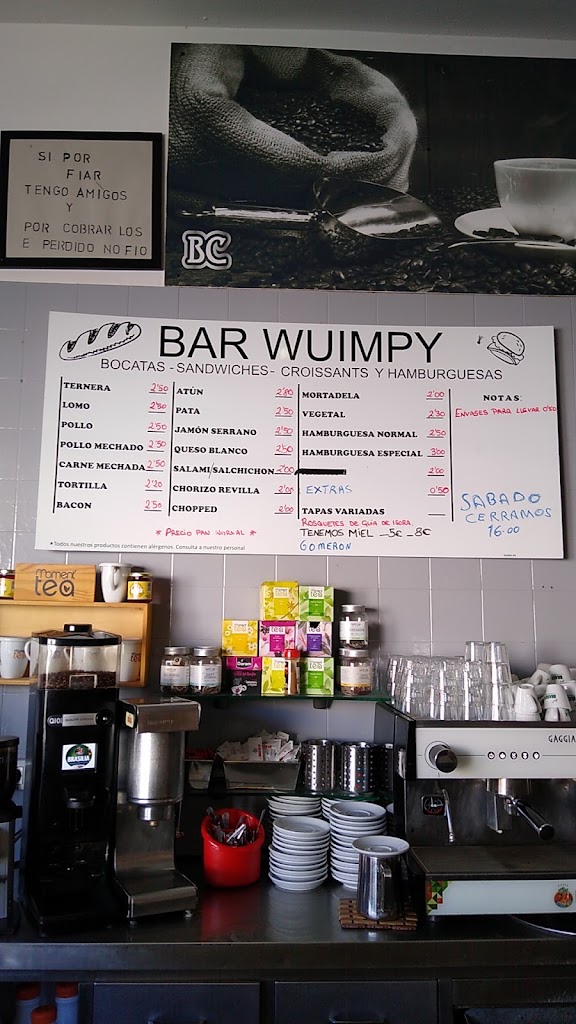 Bar Wuimppy — Carta