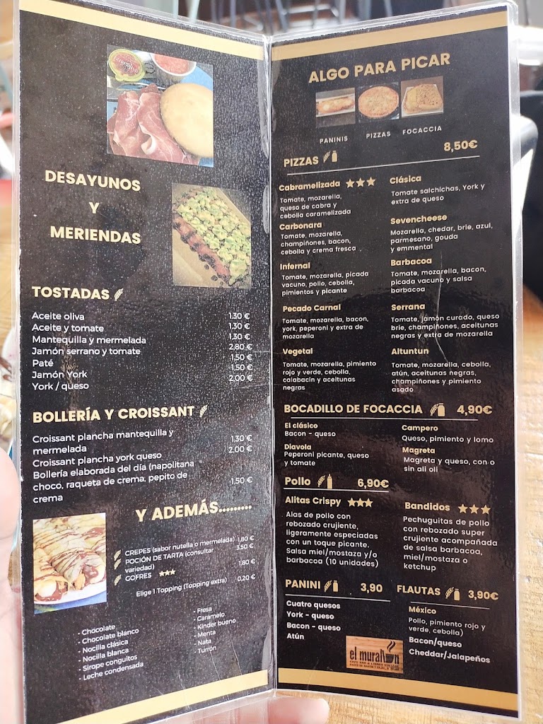Cafe Bar El Murallon — Carta