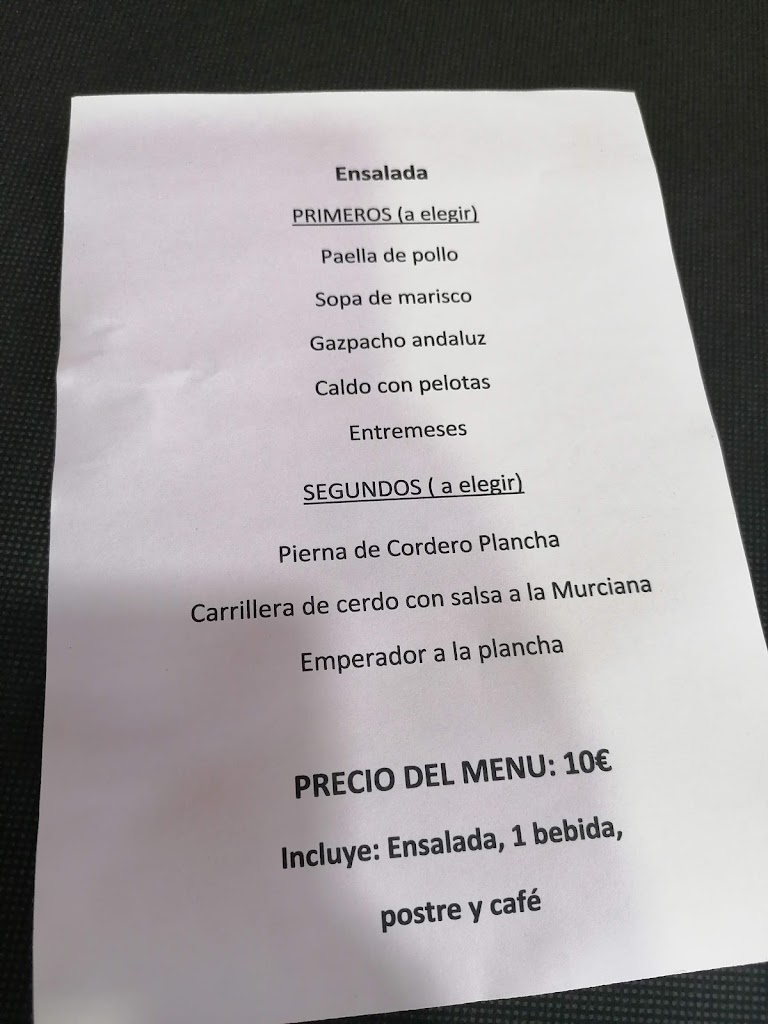 Meson Las 4 Torres del Atardecer — Carta