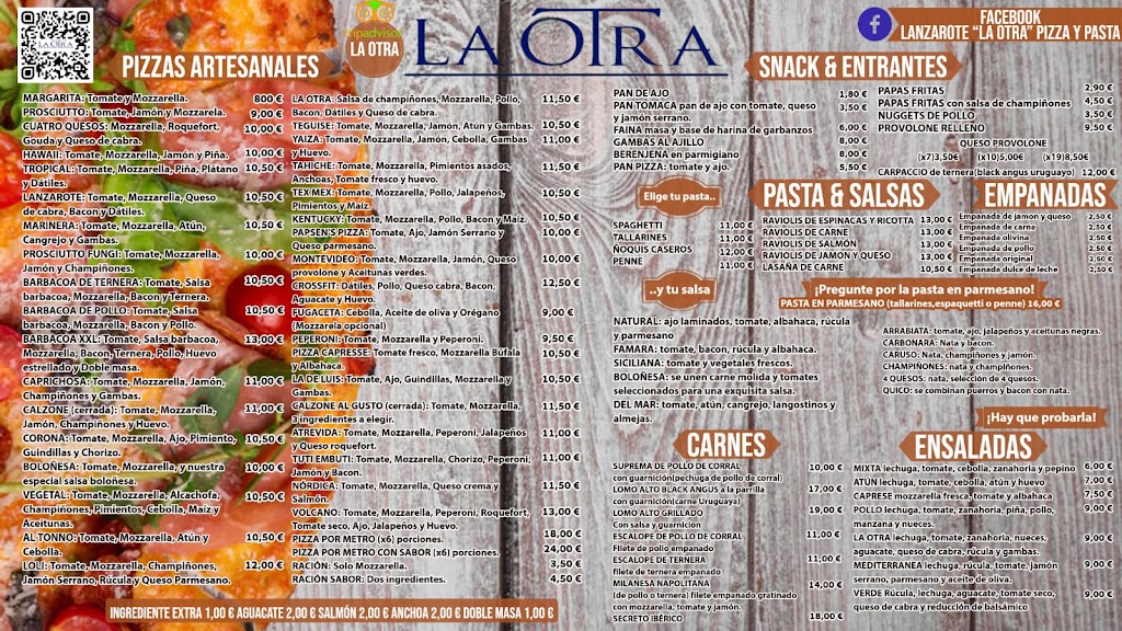 La Otra Pizza y Pasta — Carta