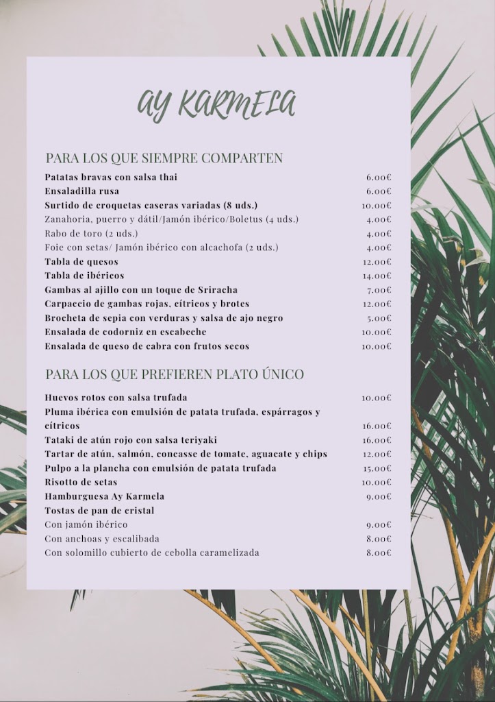 Ay Karmela — Carta