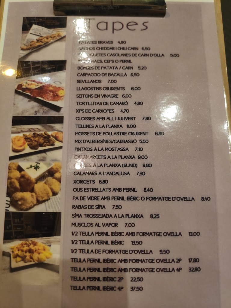 Nou Vins I tapes — Carta