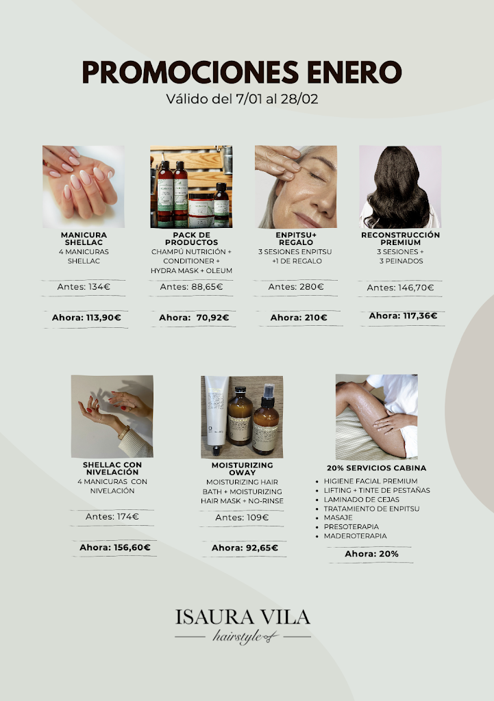 Isaura Vila HairStyle Peluqueria y Estetica — Carta