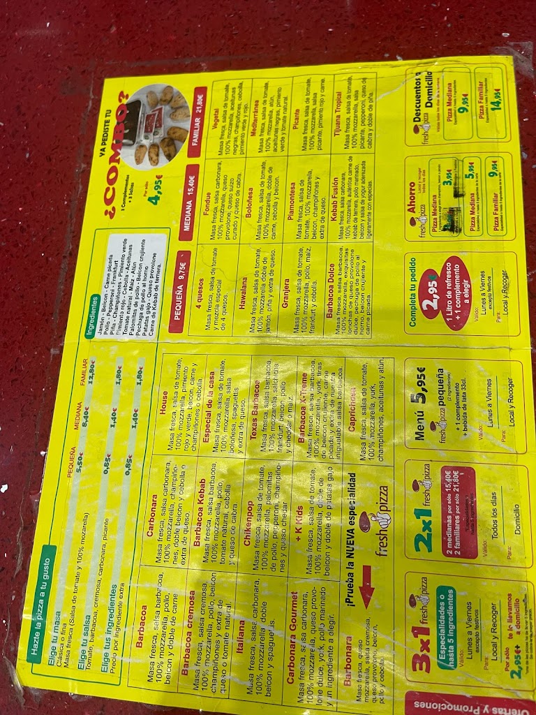 FRESHPIZZA EJIDO — Carta