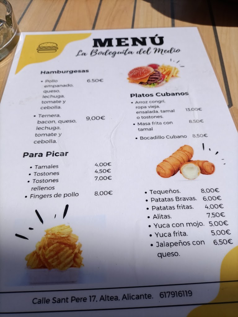 La bodeguita del medio altea — Carta