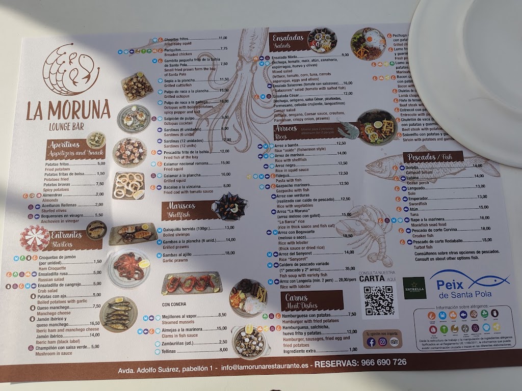 LA MORUNA Restaurante Lounge Bar — Carta