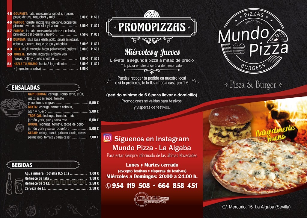 Mundo Pizza — Carta