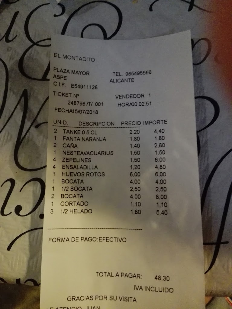 EL MONTADITO SC — Carta