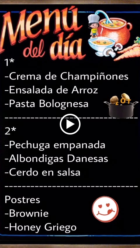Restaurante El Calderin — Carta