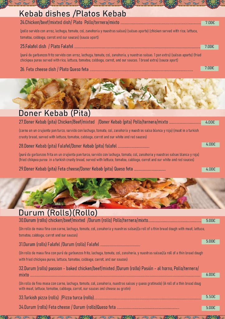 Indian Foods Nuria kitchen — Carta