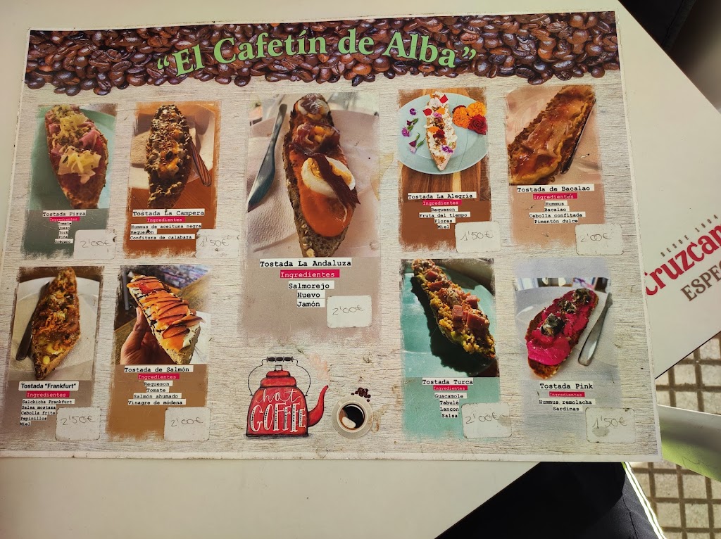 Cafeteria El cafetin de Alba — Carta