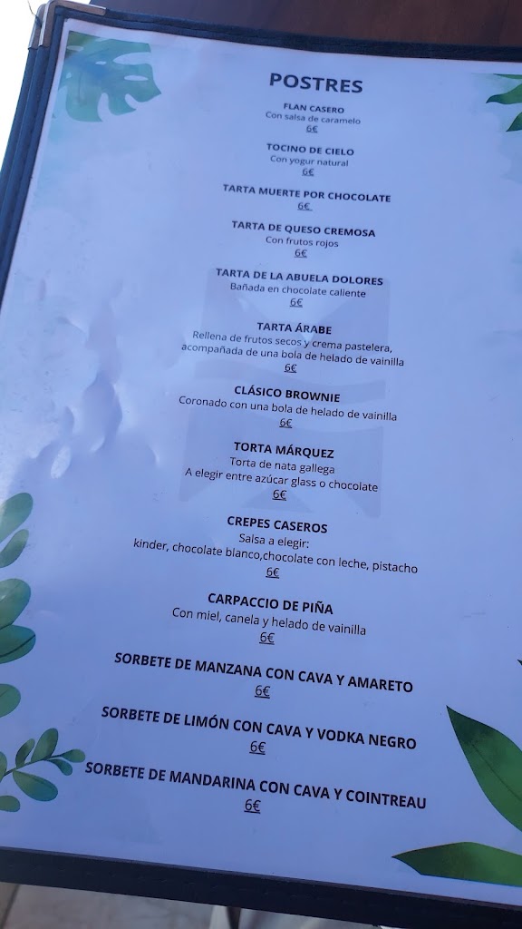 Restaurante Puro Estrecho — Carta