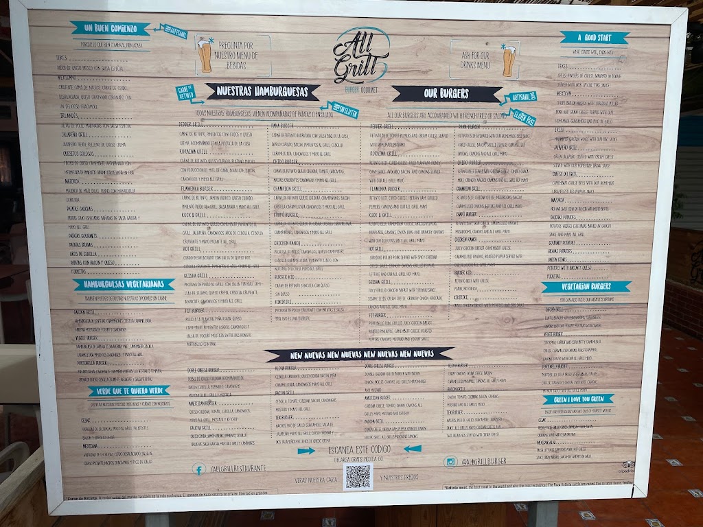 All Grill Burger Gourmet — Carta