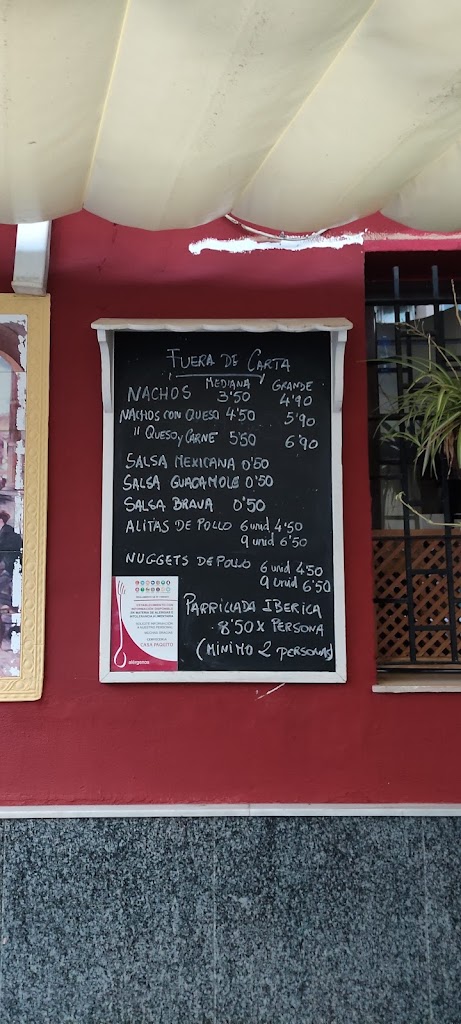 Cerveceria Casa Paquito — Carta