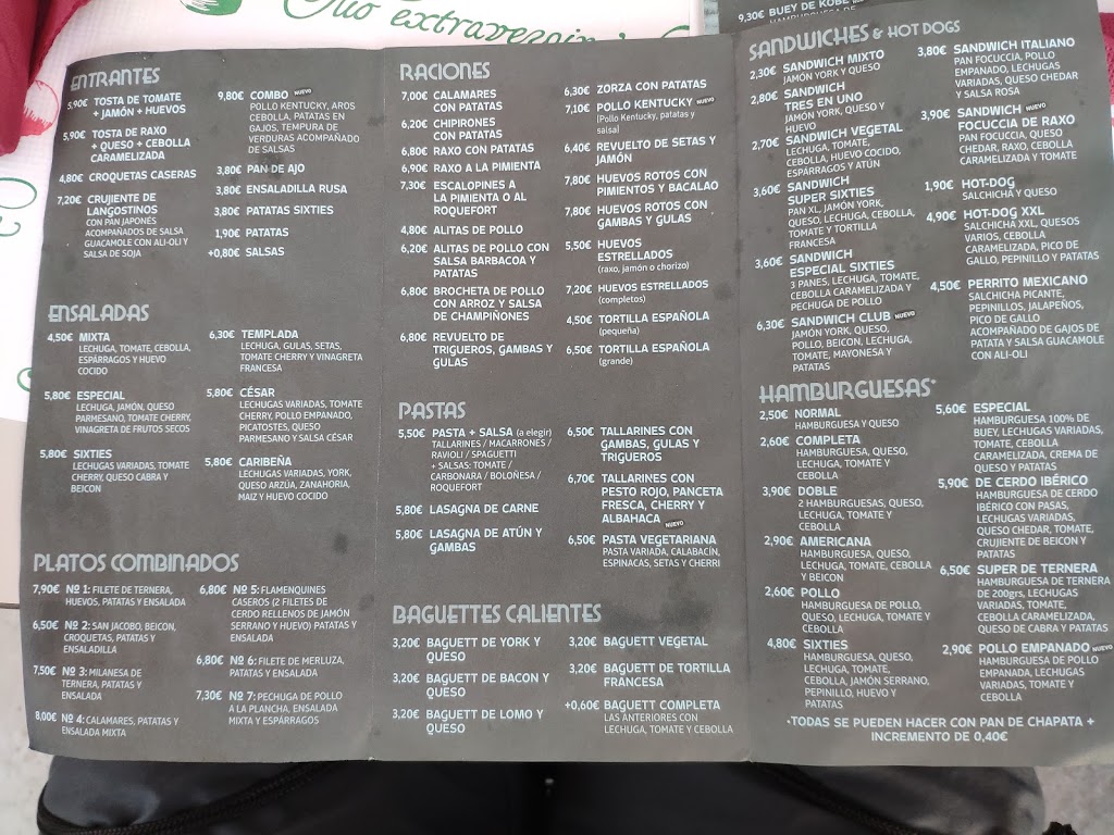 Bar O Anden — Carta