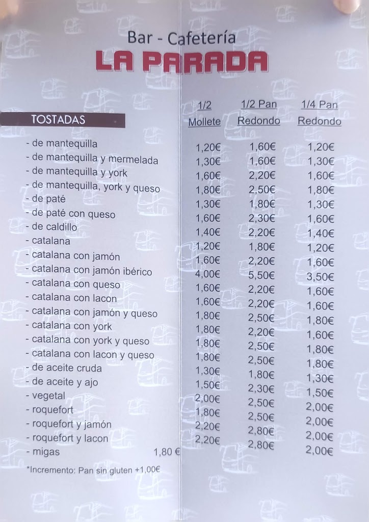 Cafeteria el peque — Carta