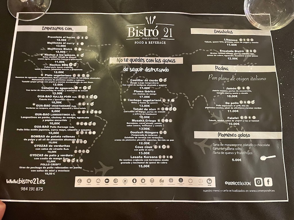 Bistro 21 — Carta