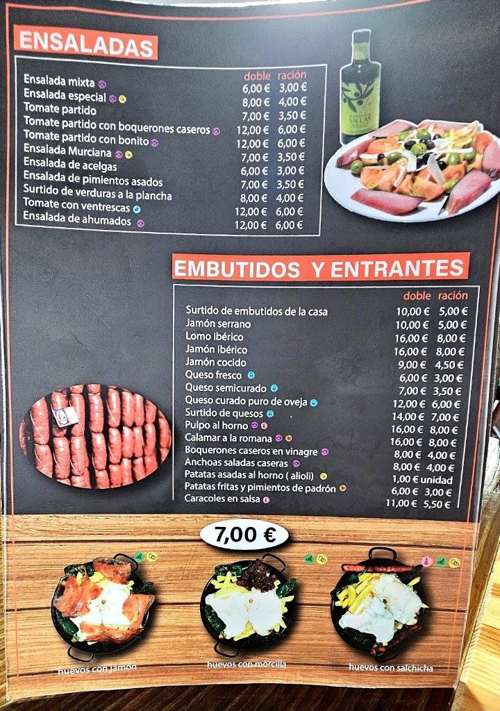 Aquilino Restaurante — Carta