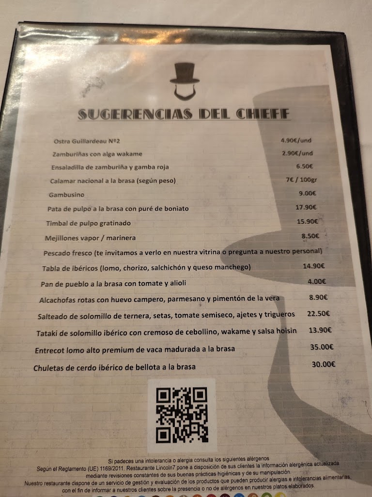 Tabuu Restaurante — Carta