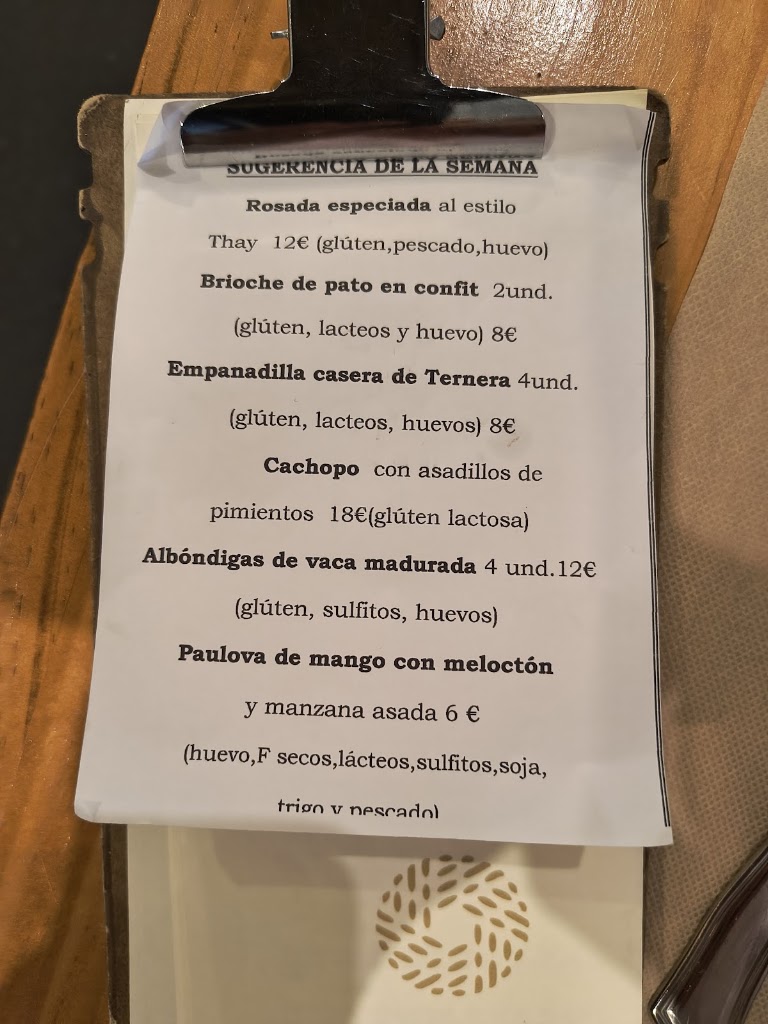 Restaurante Molino de la Romera — Carta