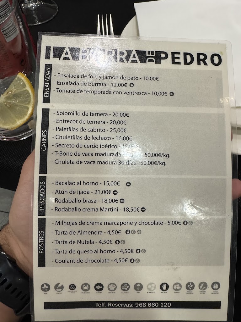 La Barra de Pedro — Carta