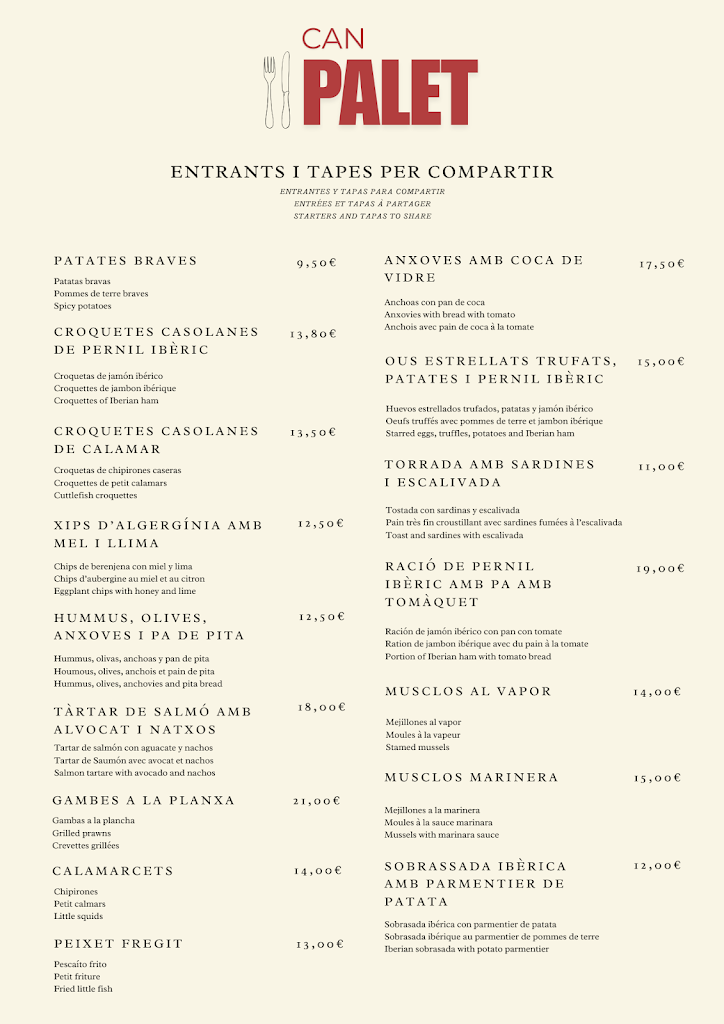 Can Palet — Carta