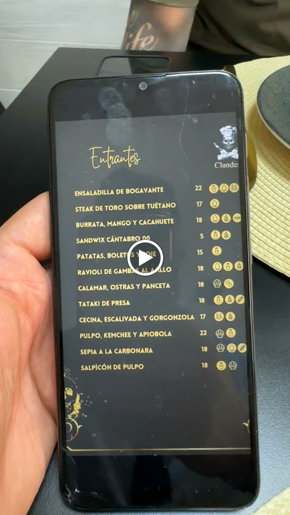 Clandesti Restaurante — Carta