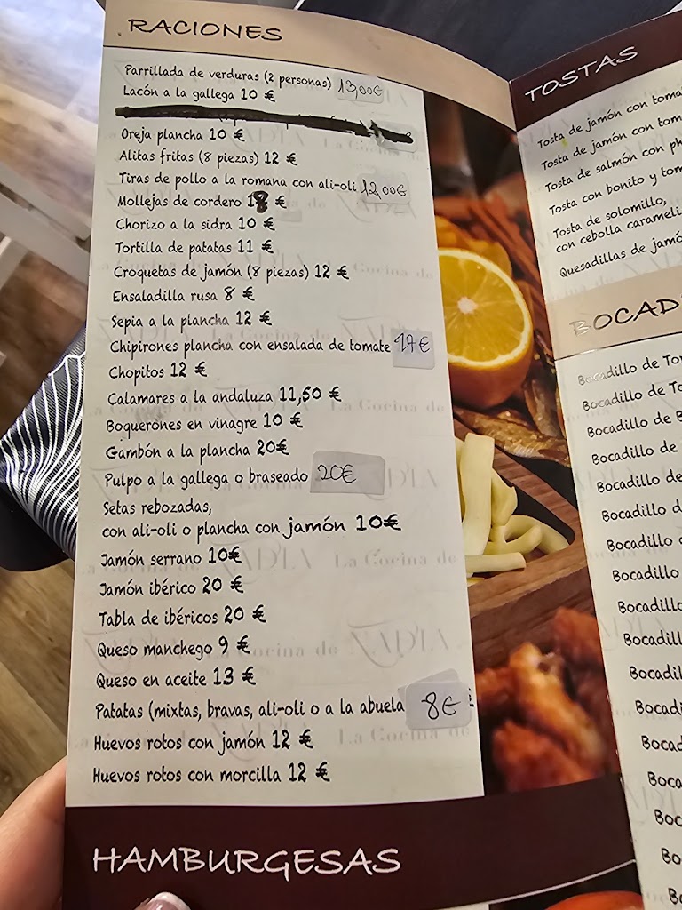 La Cocina de Nadia — Carta