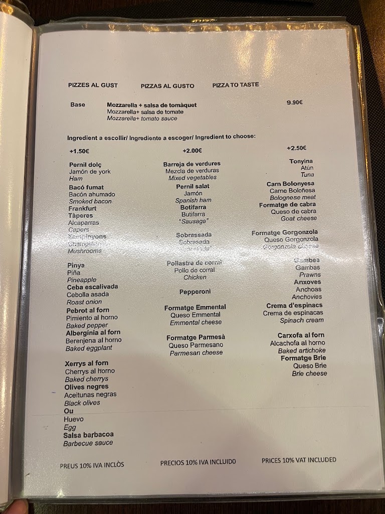 Cafe de la Rambla Rambla — Carta