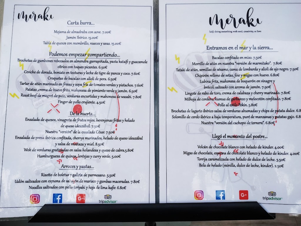 MERAKI TAPAS — Carta