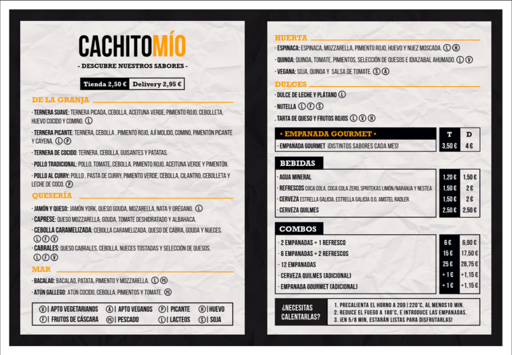 CACHITO MIO GOURMET — Carta