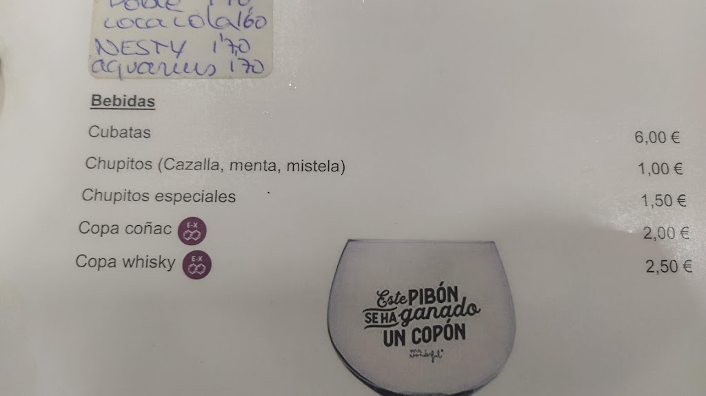 Bar Moreno — Carta